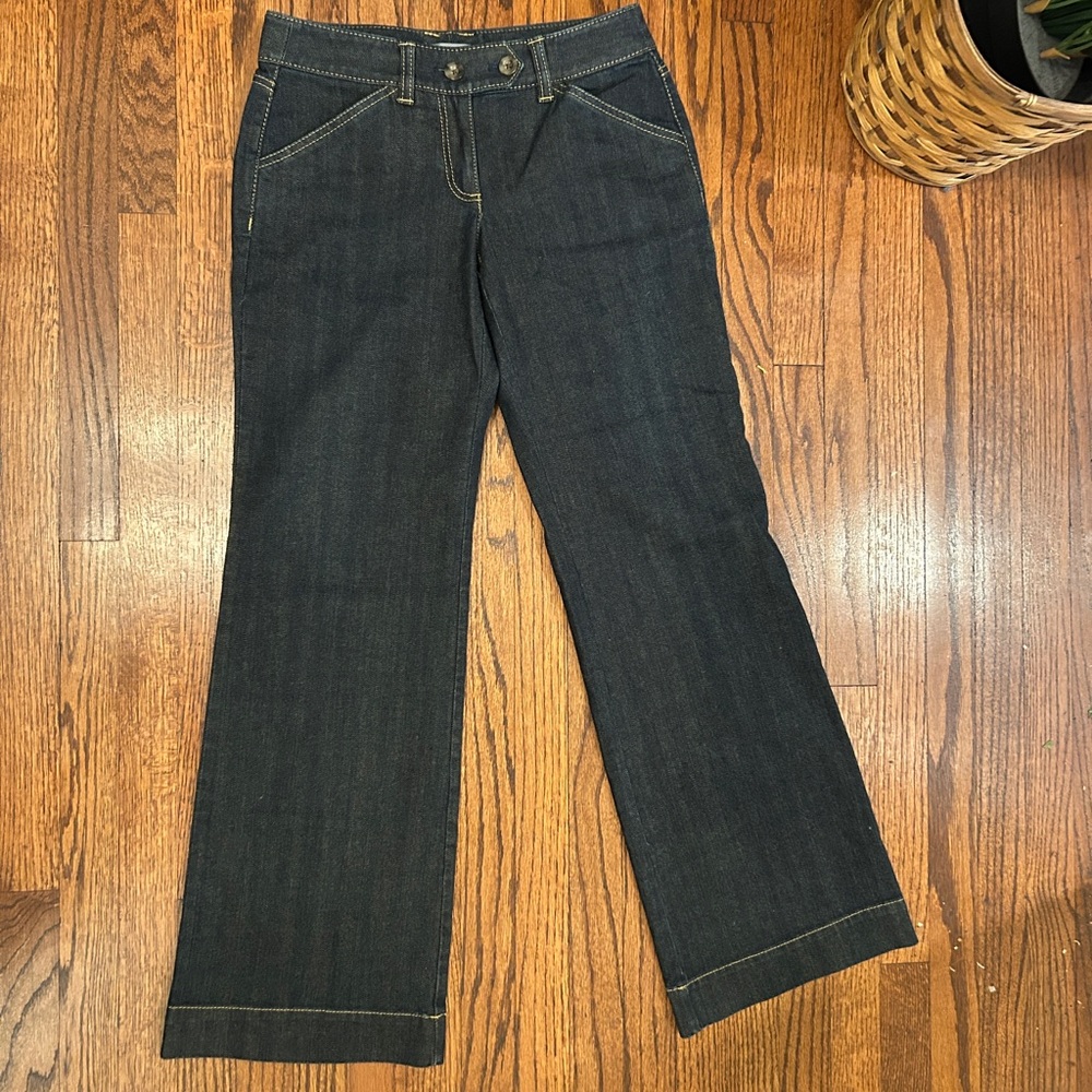 Ann Taylor Dark Indigo Petite Curvy Jeans